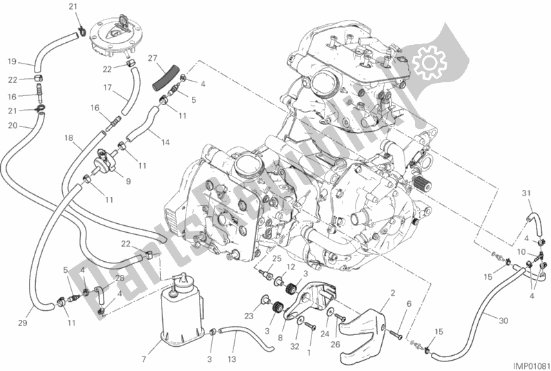 Todas as partes de Filtro De Vasilha do Ducati Multistrada 1260 ABS 2018